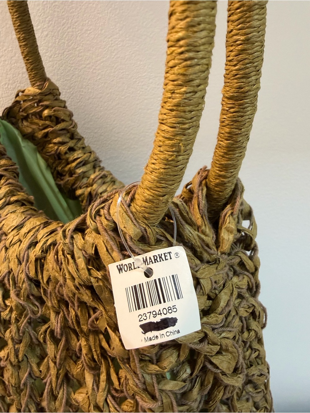 NWT World Market woven straw purse
